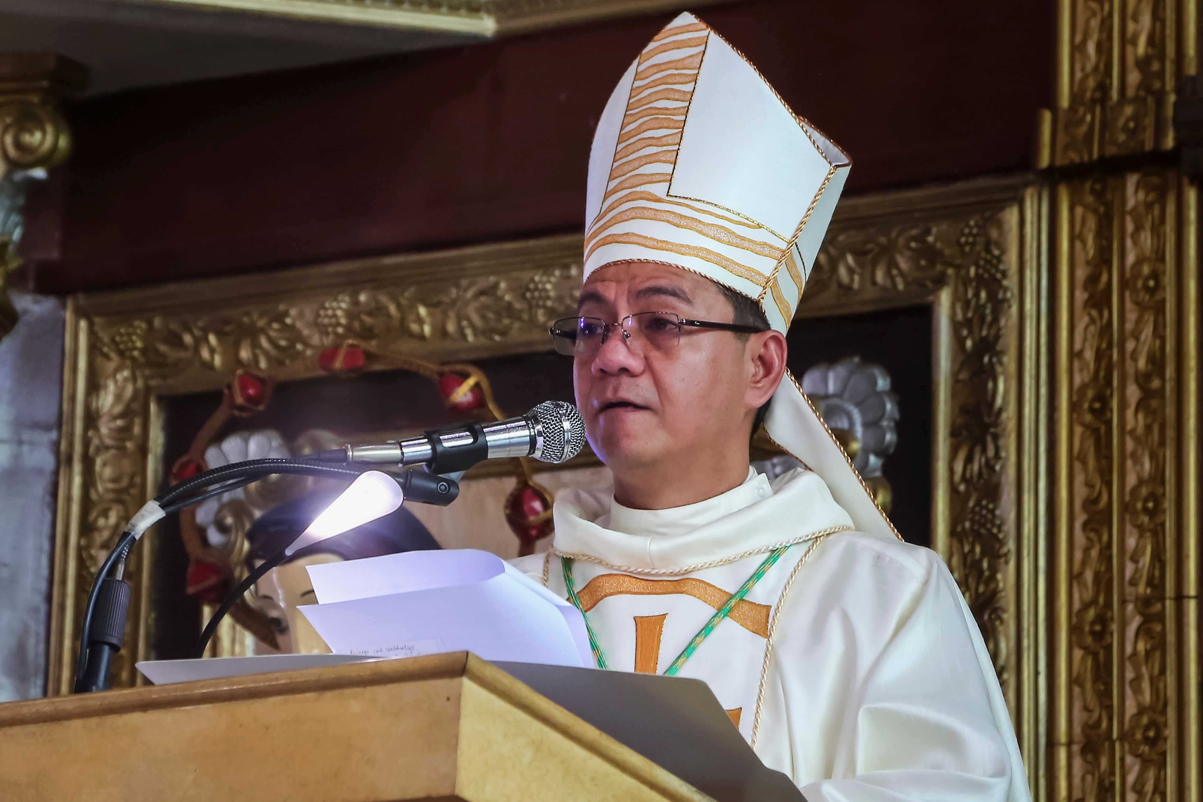 Bishop Leo Dalmao during his ordination and installation as bishop of the Prelature of Isabela de Basilan in 2019. File photo from Maria Tan, ABS-CBN News